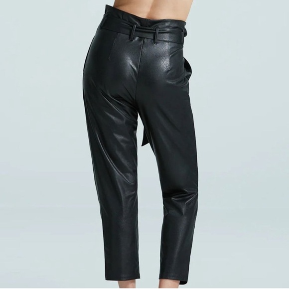 Commando Faux Leather Paperbag Pants XL High-Waist Tapered Relaxed Fit (NWT) - Picture 9 of 12
